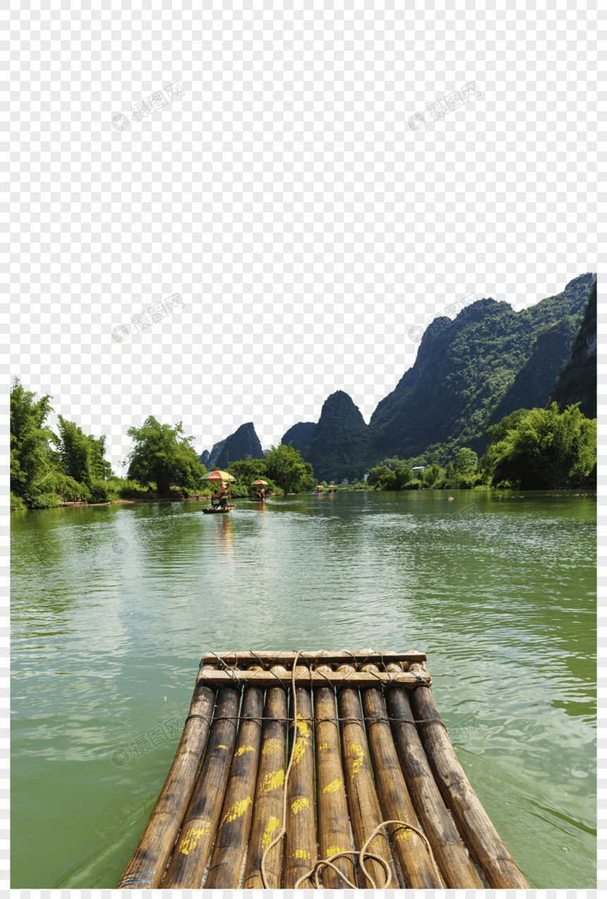 漓江漂流竹筏竹排图片