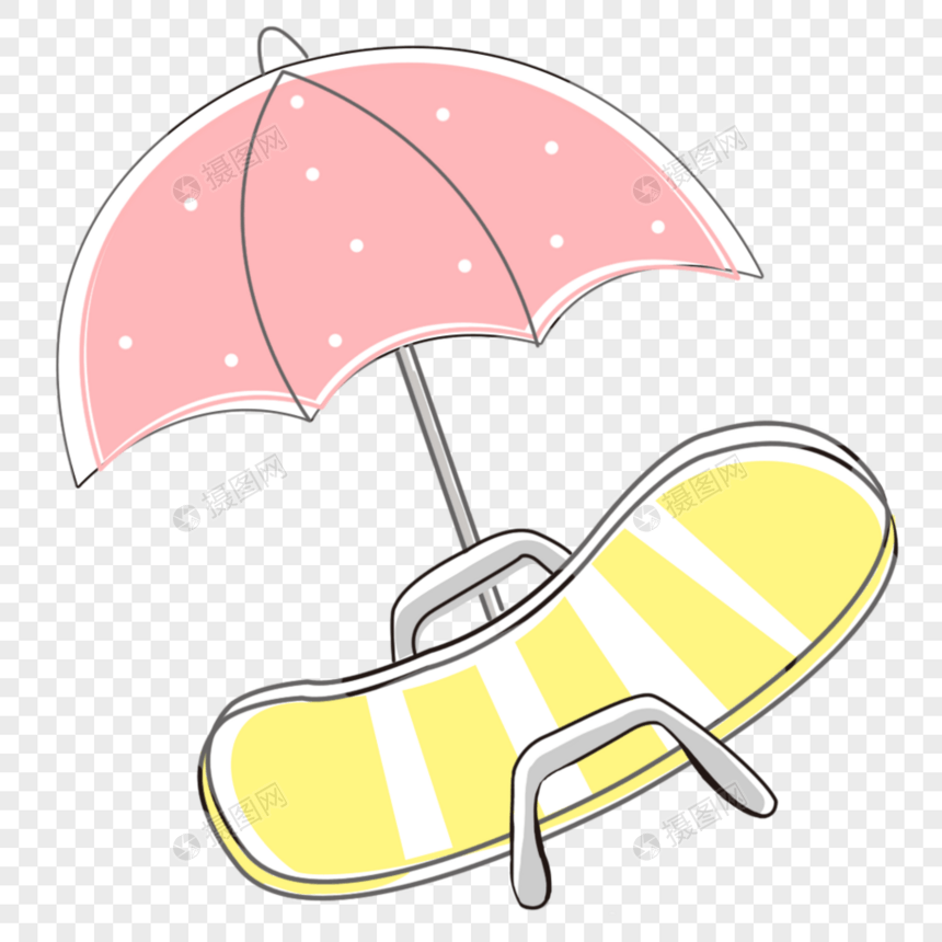 夏日遮阳伞沙滩椅图片
