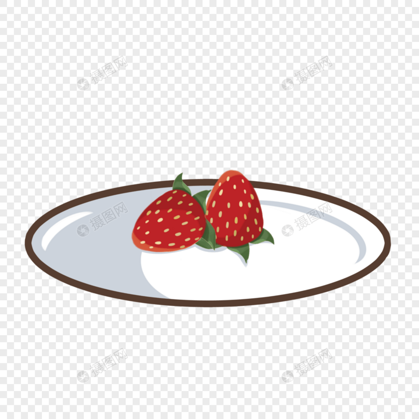 一碟草莓图片