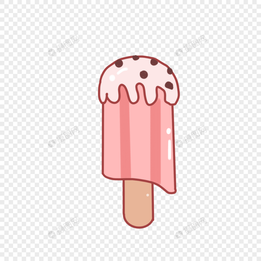 夏日粉色可爱雪糕冰糕卡通手绘图片