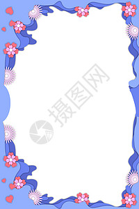 剪纸风花卉背景背景图片