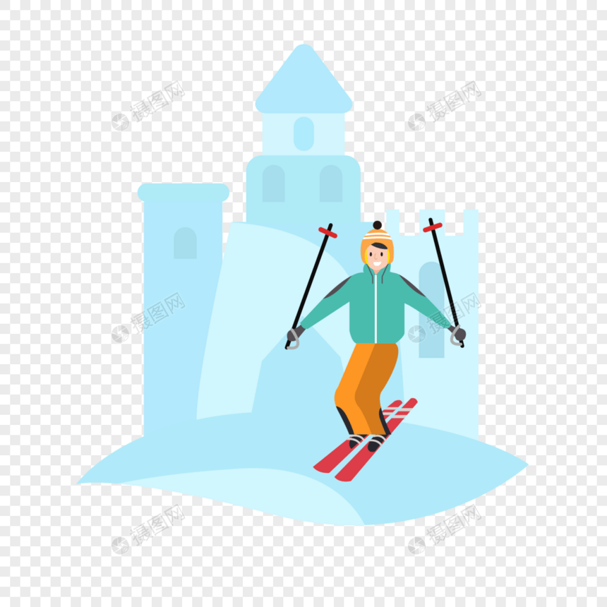 练习滑雪的人图片