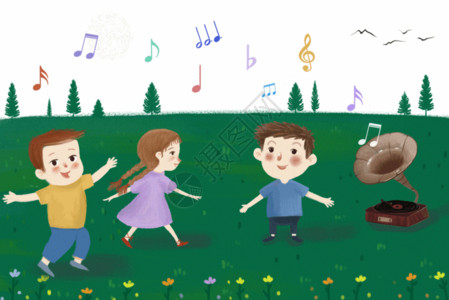 音乐器材儿童插画gif高清图片