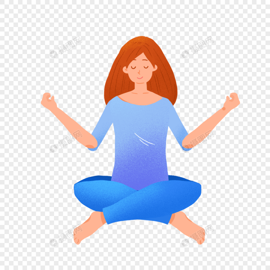 健康打坐做瑜伽的女性图片