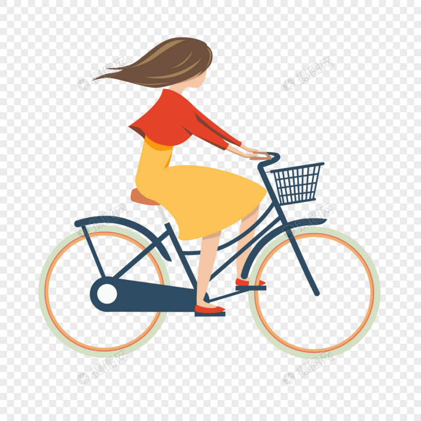 夏日骑自行车的女孩图片