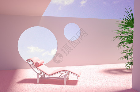 晒日光浴创意休闲场景设计图片