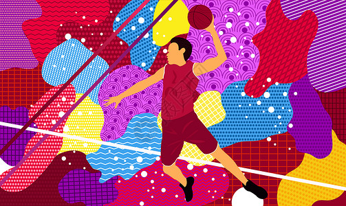 多彩抽象运动打篮球时尚高清图片素材