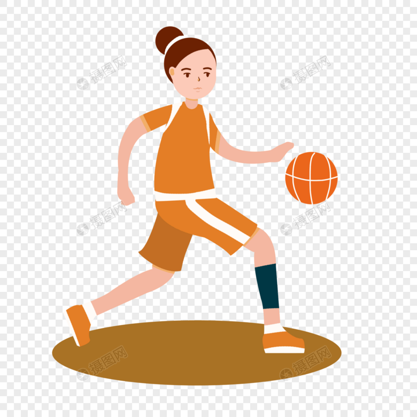 女孩打篮球图片