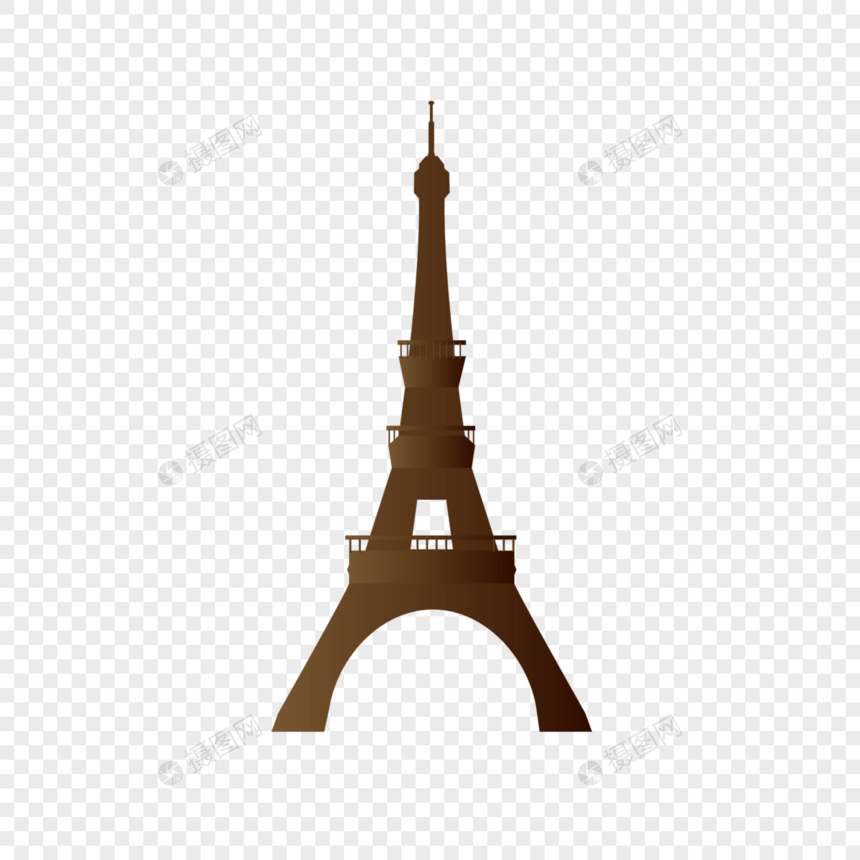 AI矢量图渐变特色风景圣地法国平面巴黎铁塔图片