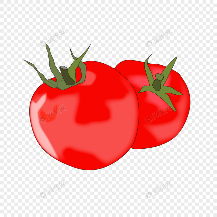 卡通手绘蔬菜水果红色西红柿图片