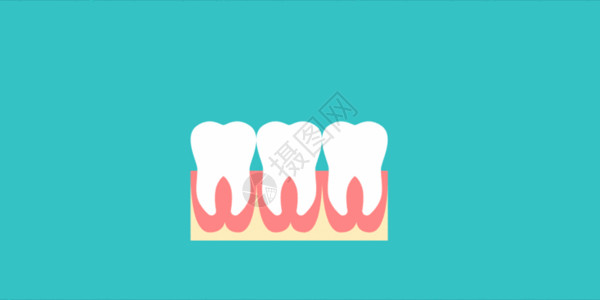 牙齿防护刷牙扁平图案GIF高清图片