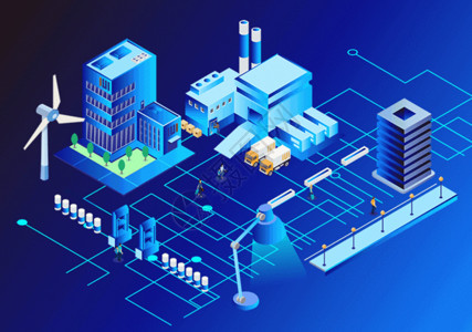 蓝色商务背景科技城市智能生活动图GIF高清图片