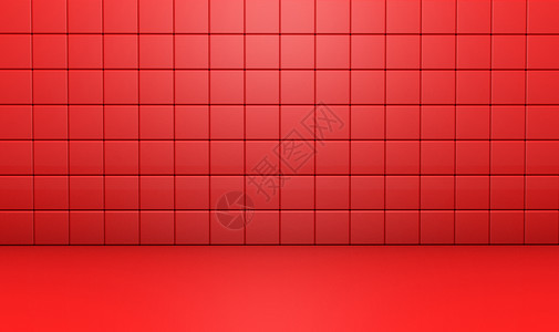 方形展台C4D红色背景设计图片