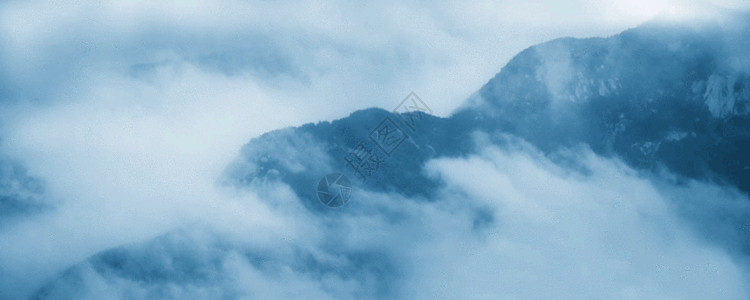 大气磅礴的背景云蒸雾绕gif高清图片
