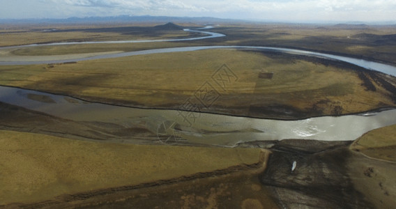 中国自然唐克黄河九曲第一湾4K航拍GIF高清图片