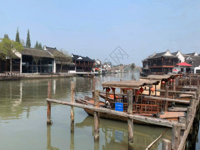 朱家角古镇建筑上海著名旅游景区朱家角4K延时GIF高清图片
