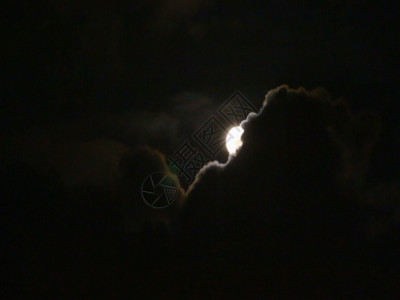 夜满月乌云渐渐遮住月亮实拍GIF高清图片
