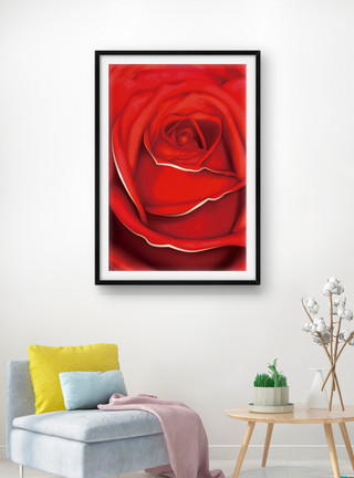 多肉花卉元素浪漫玫瑰装饰画模板