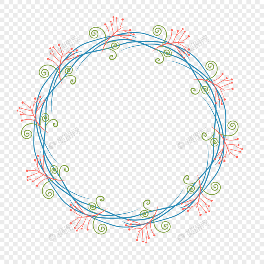 手绘花环图片