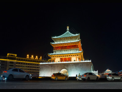 高建筑西安夜景延时航拍GIF高清图片