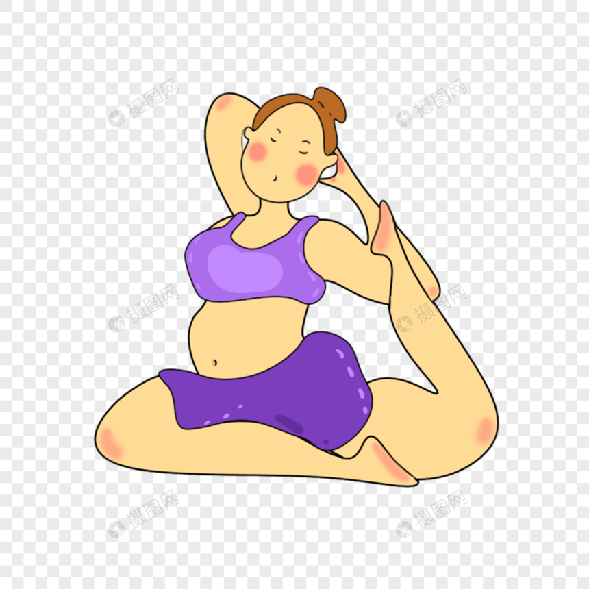 做瑜伽的胖女孩图片