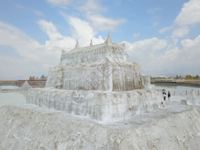 埃及雕塑青海茶卡盐湖景区航拍GIF高清图片