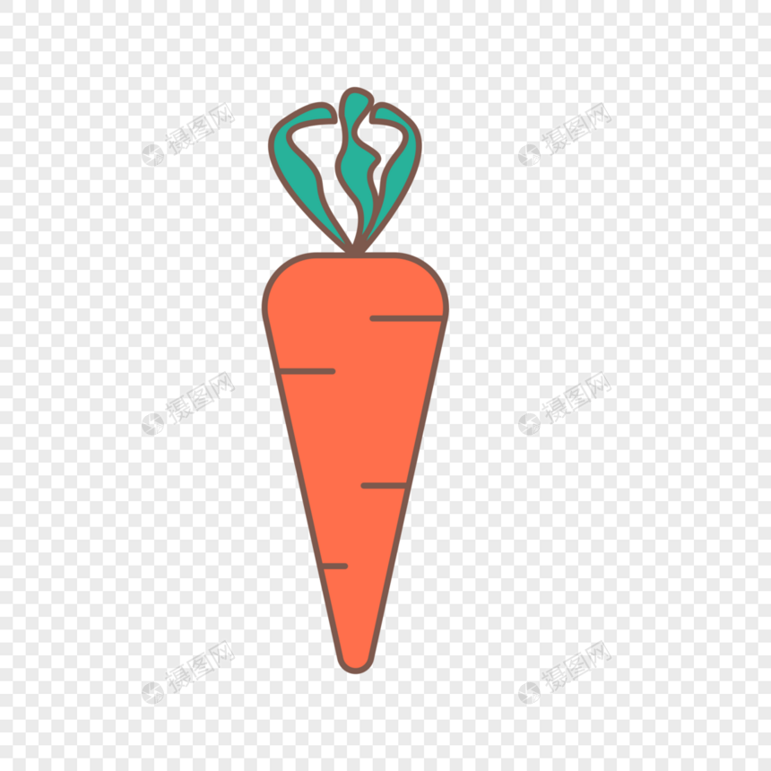胡萝卜扁平图标图片