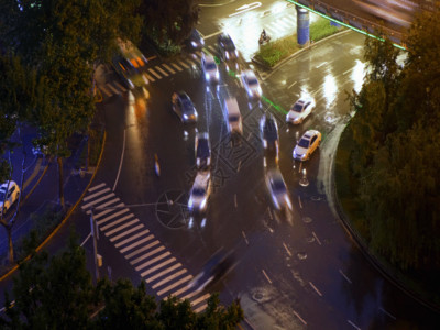 城市夜间江景夜景车流GIF高清图片