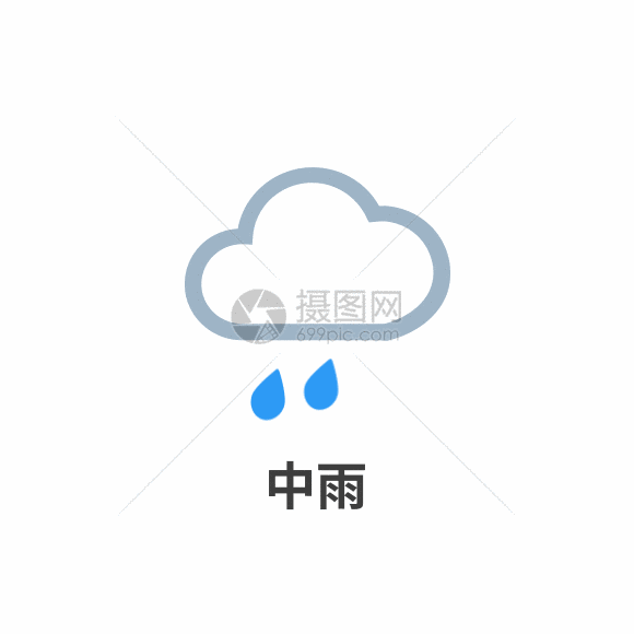 天气图标中雨icon图标GIF图片