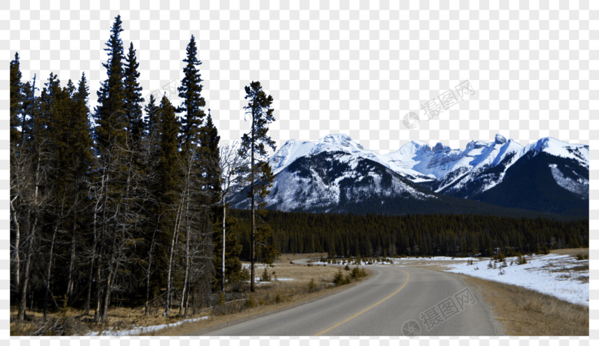 加拿大班夫国家公园雪山风景图片