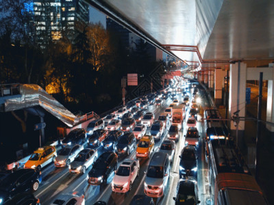 高速公路夜景城市夜景车流GIF高清图片