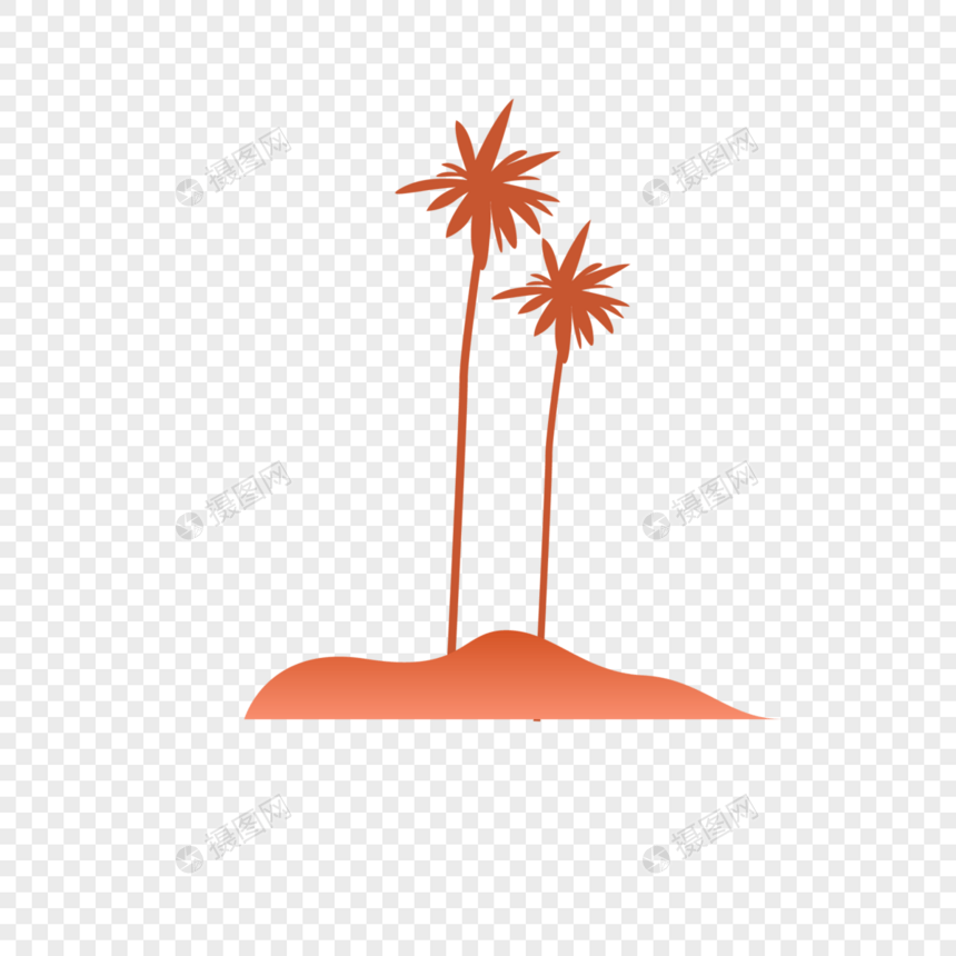 椰树岛屿图片