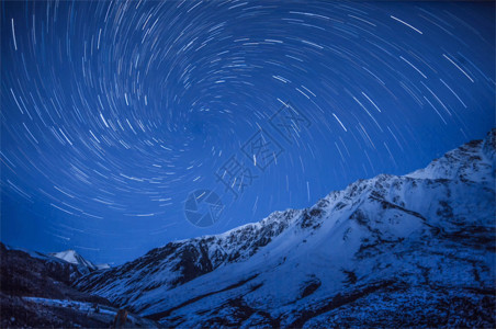 夜晚雪山星空gif高清图片