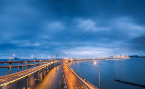 全景大海跨海大桥gif动图高清图片