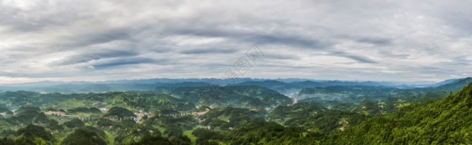 贵州遵义会议山峦起伏的全景图gif动图高清图片