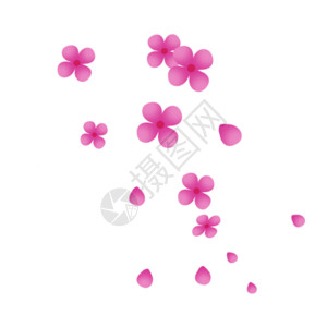 卡通水彩蓝鲸手绘粉色花朵gif高清图片