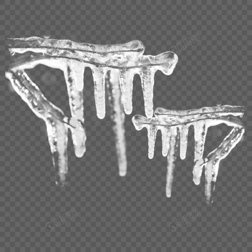 流水冻成的冰柱图片