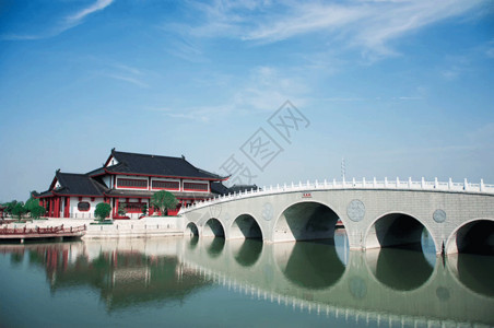 欧式白色建筑孝感凤凰古城旅游景区gif高清图片