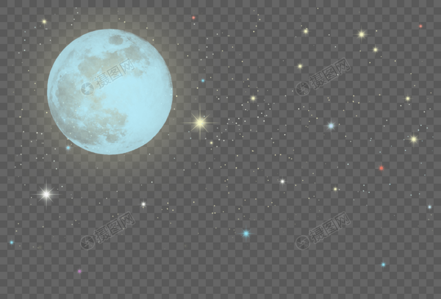 月亮星空光效图片