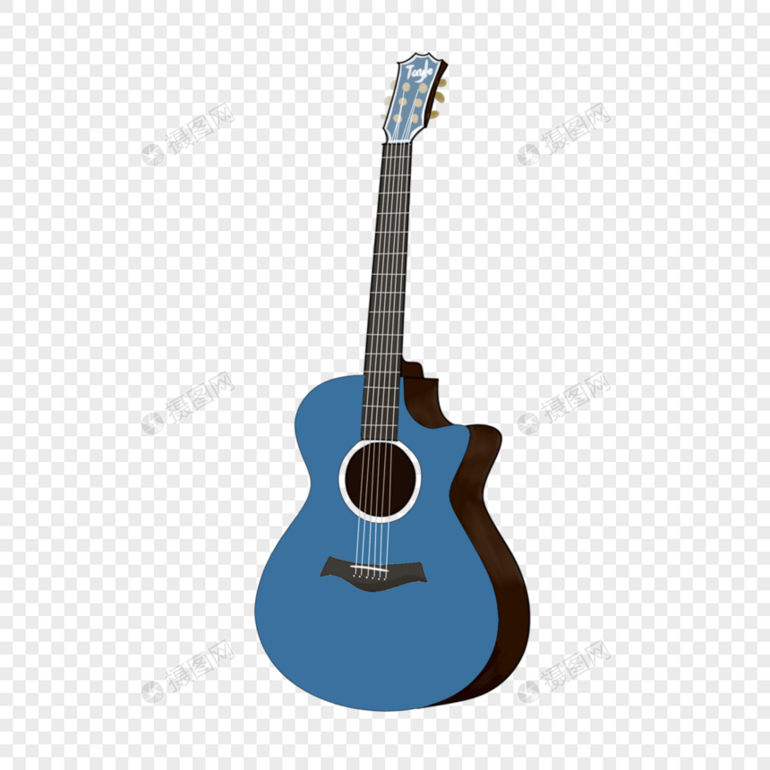 蓝色吉他图片