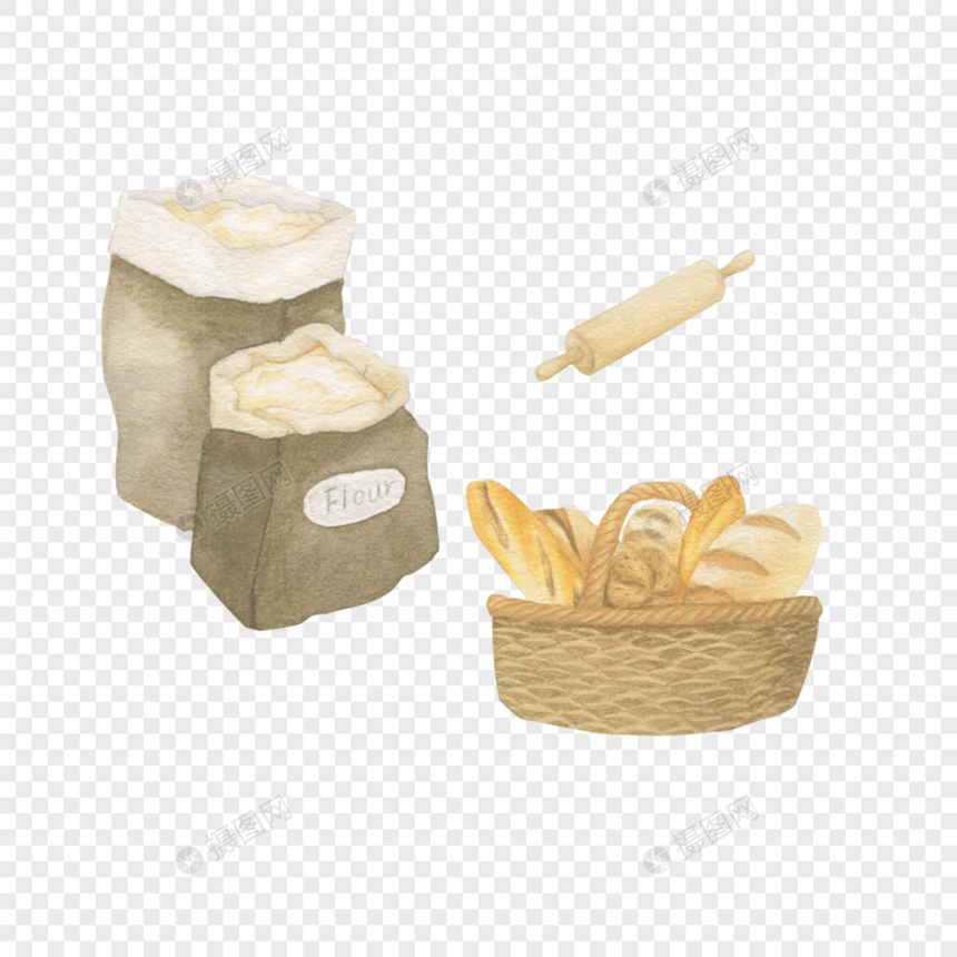 面粉面包擀面杖图片