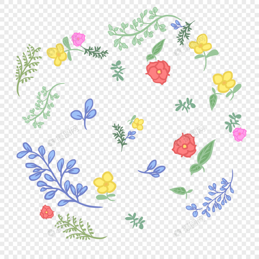 花卉植物手绘底纹图片