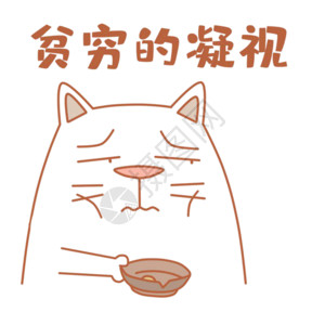 戴项链的猫爱肥猫贫穷的凝视表情包gif高清图片