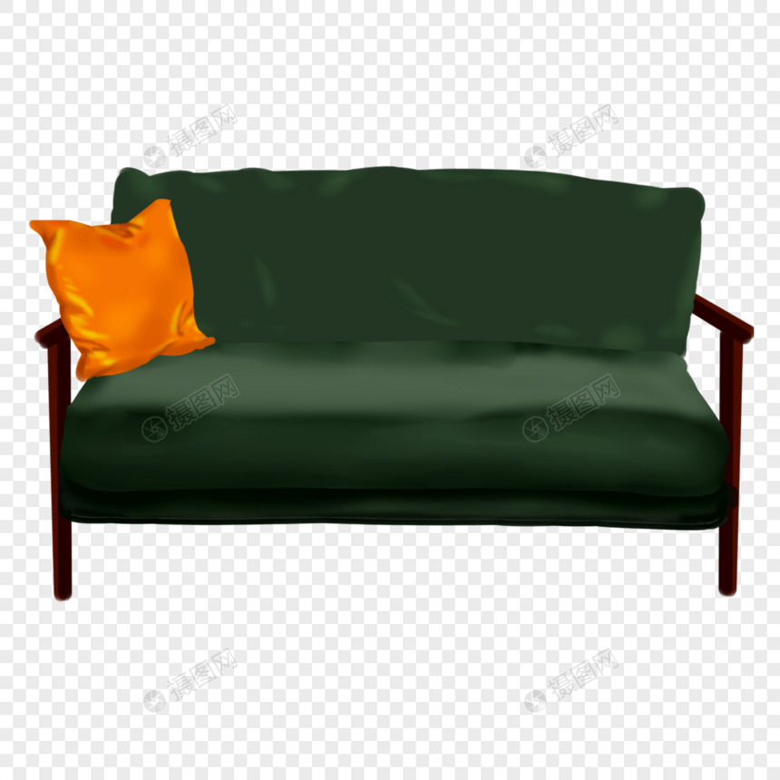 墨绿色沙发图片