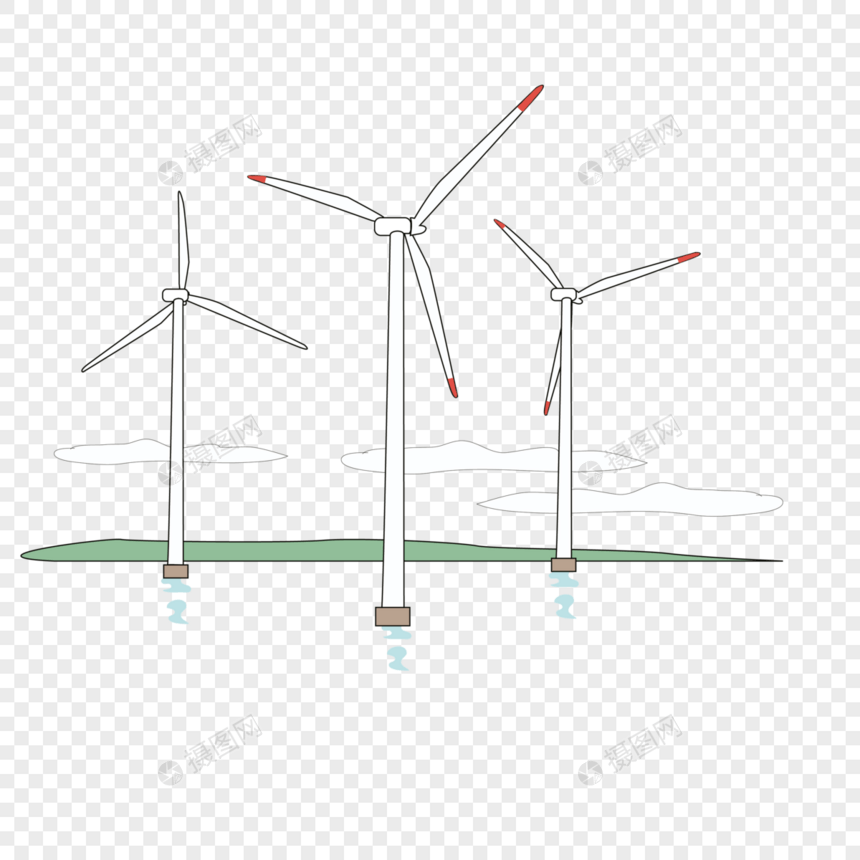 浪漫风车矢量素材图片