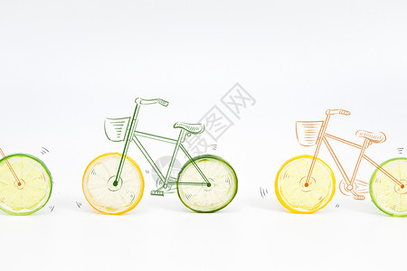 水果自行车背景图片