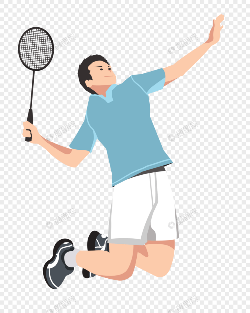 打羽毛球的运动员图片
