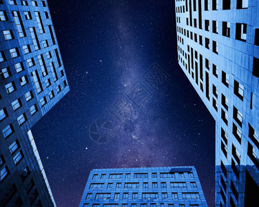 房地产户外广告星空下的高楼大厦gif高清图片