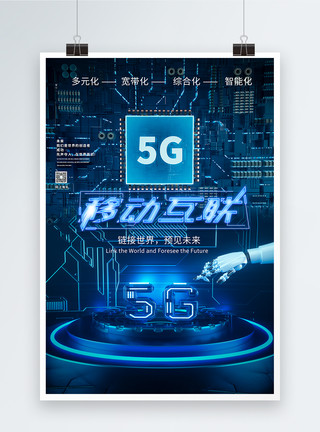 网络手机5g移动互联科技海报设计模板