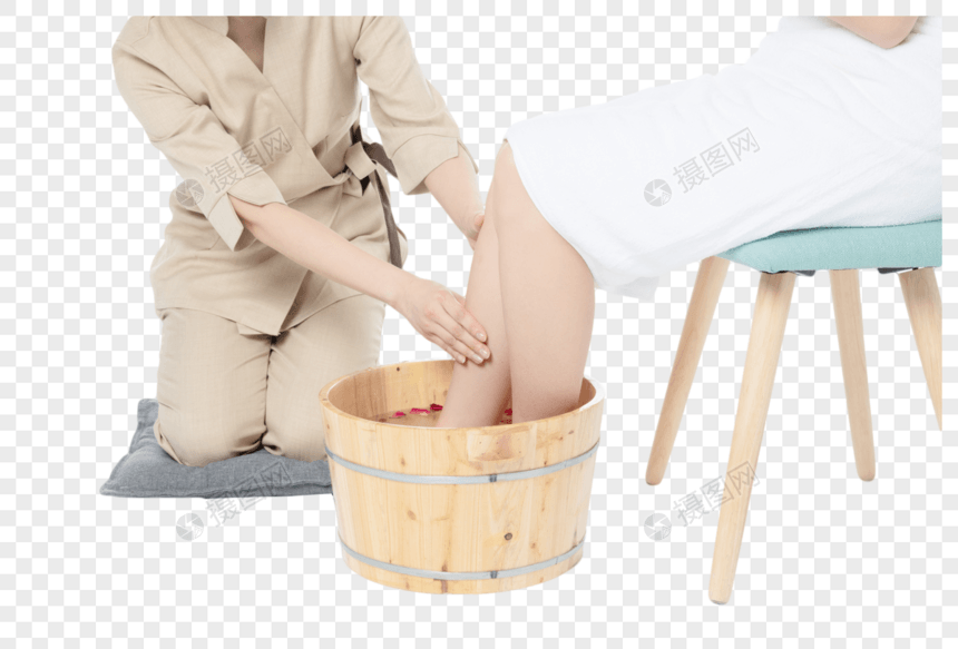 女性足浴小腿按摩图片